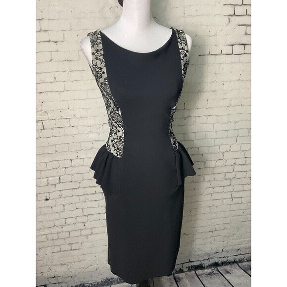 Chiara Boni La Petite Robe Black Silver Sleeveless Cocktail Dress Sz 6 N2 - Picture 3 of 15